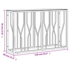vidaXL Konsolentisch Silbern 110x30x70 cm Edelstahl und Glas
