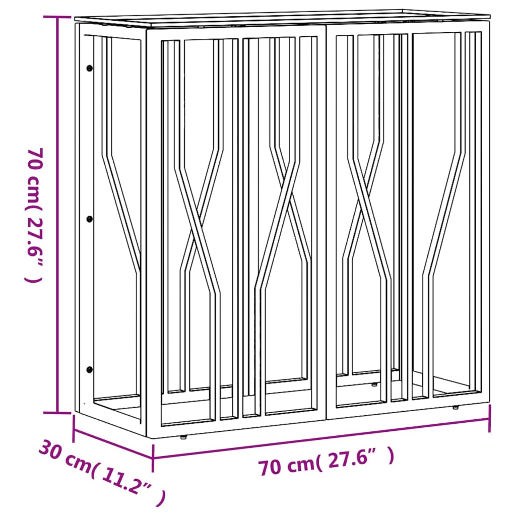 vidaXL Konsolentisch Golden 70x30x70 cm Edelstahl und Glas