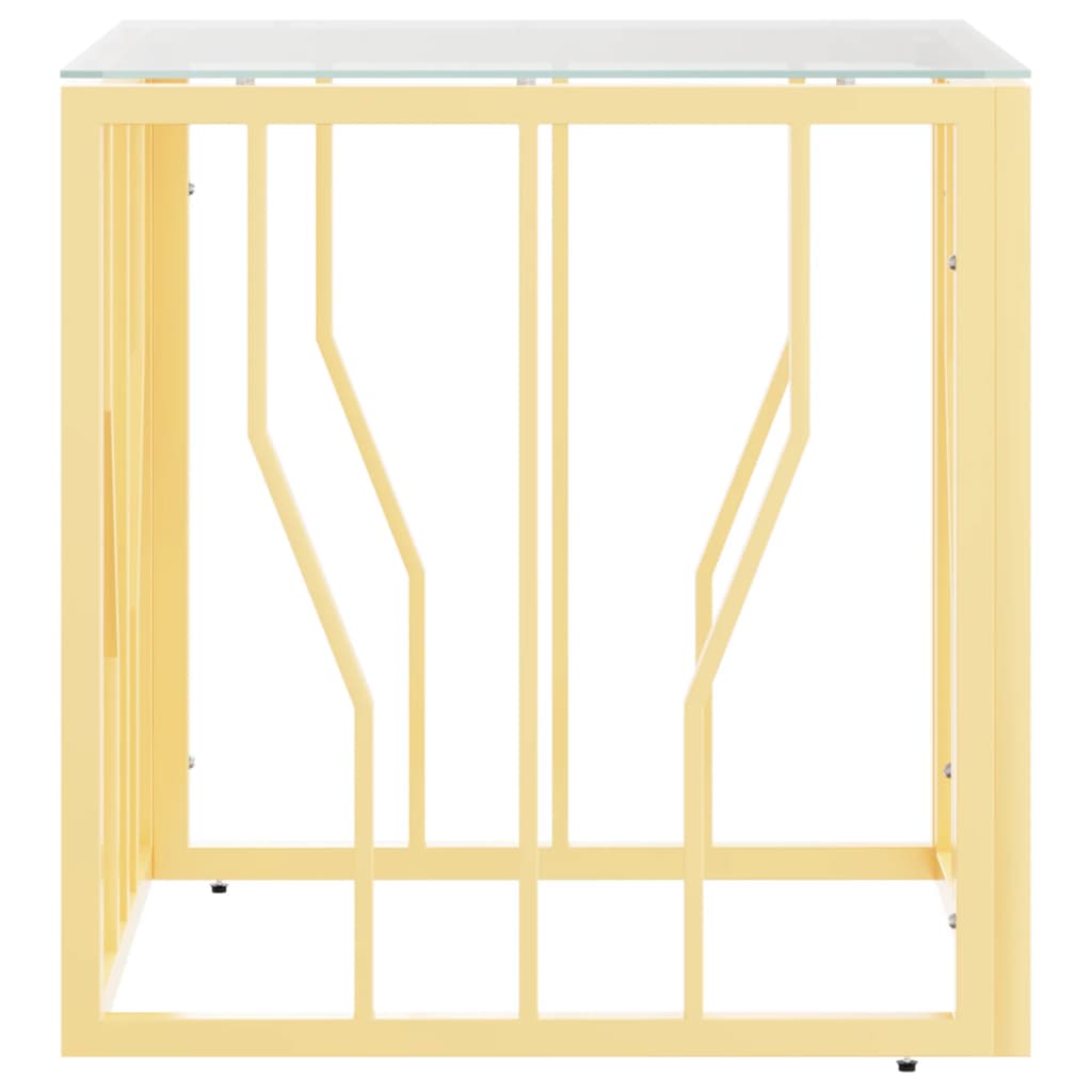 vidaXL Couchtisch Golden 50x50x50 cm Edelstahl und Glas