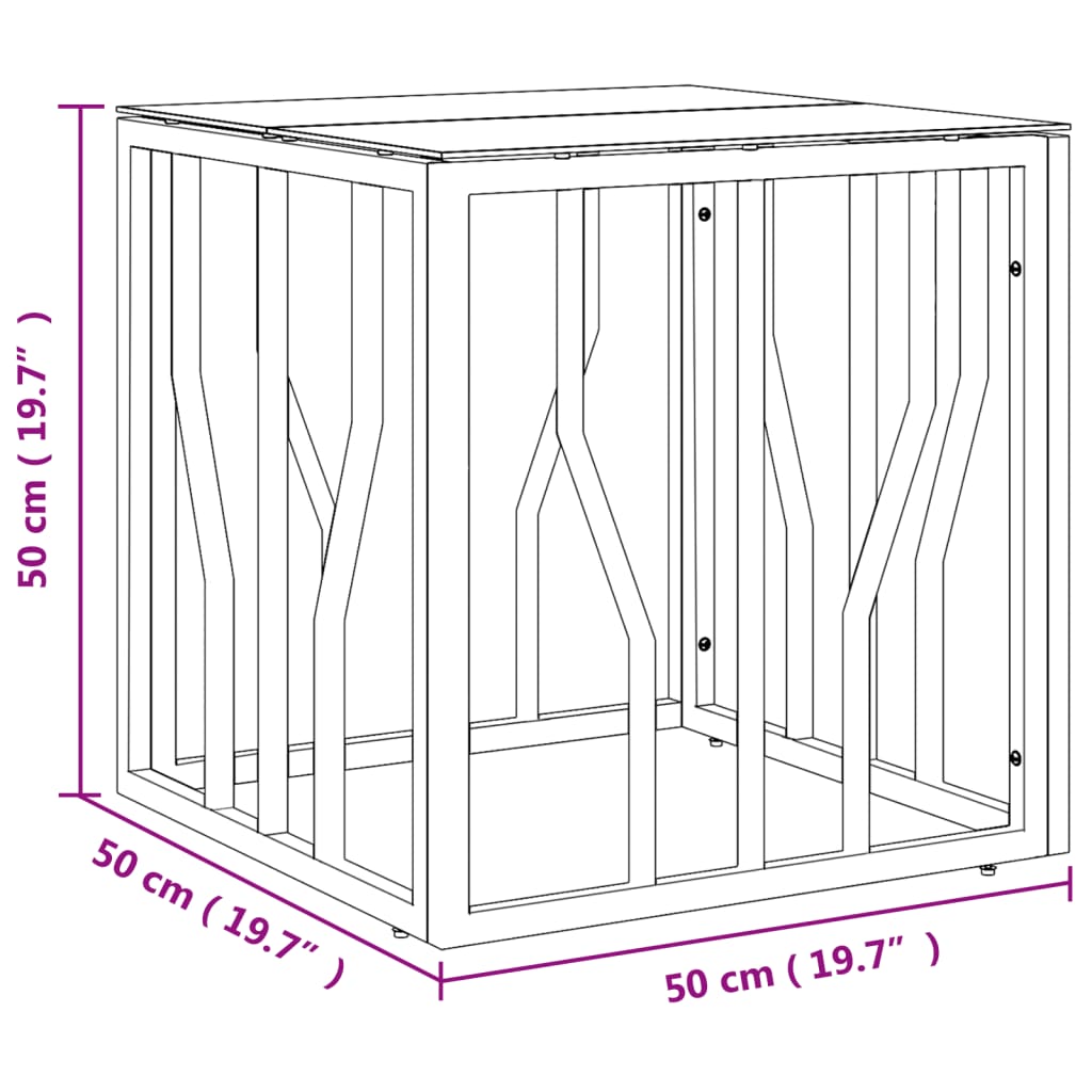 vidaXL Couchtisch Golden 50x50x50 cm Edelstahl und Glas