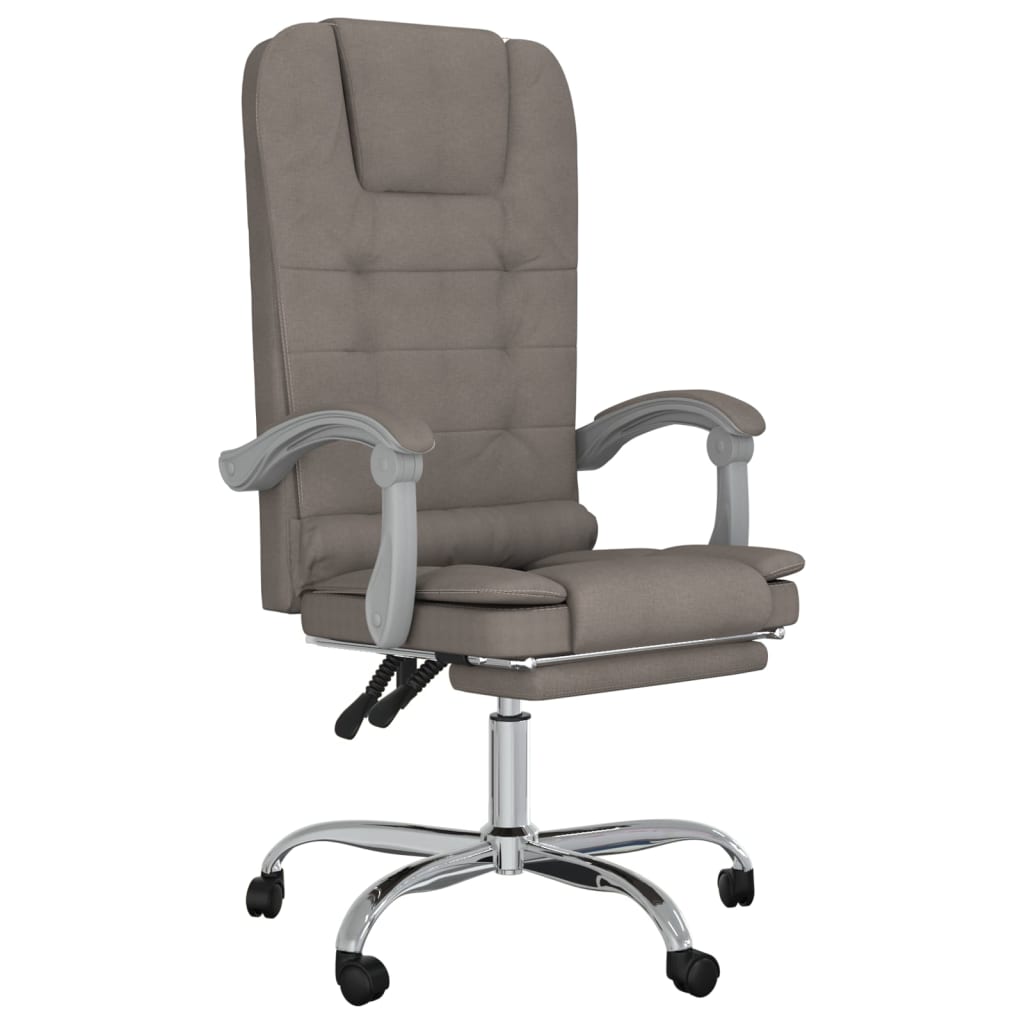 vidaXL Bürostuhl mit Massagefunktion Taupe Stoff