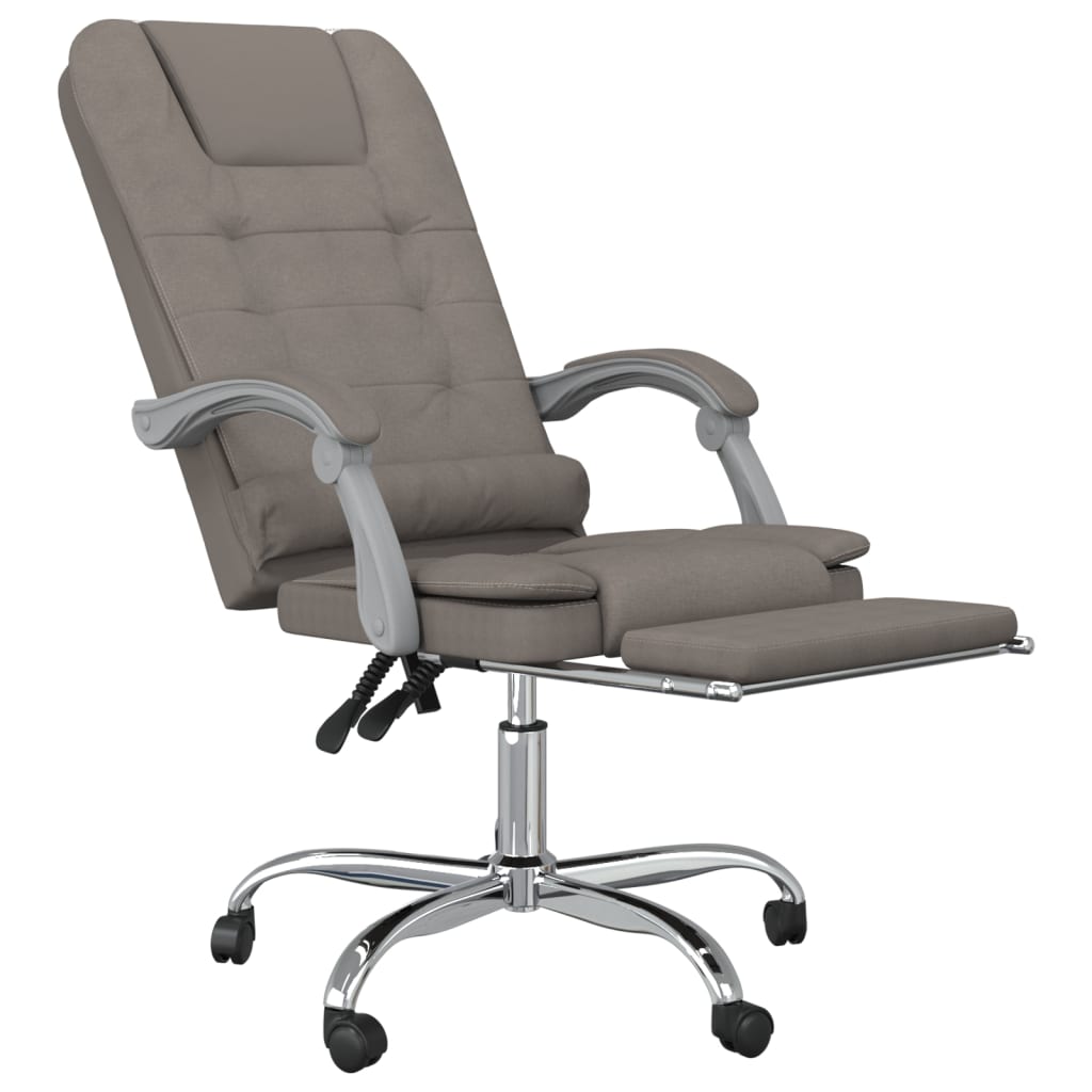 vidaXL Bürostuhl mit Massagefunktion Taupe Stoff