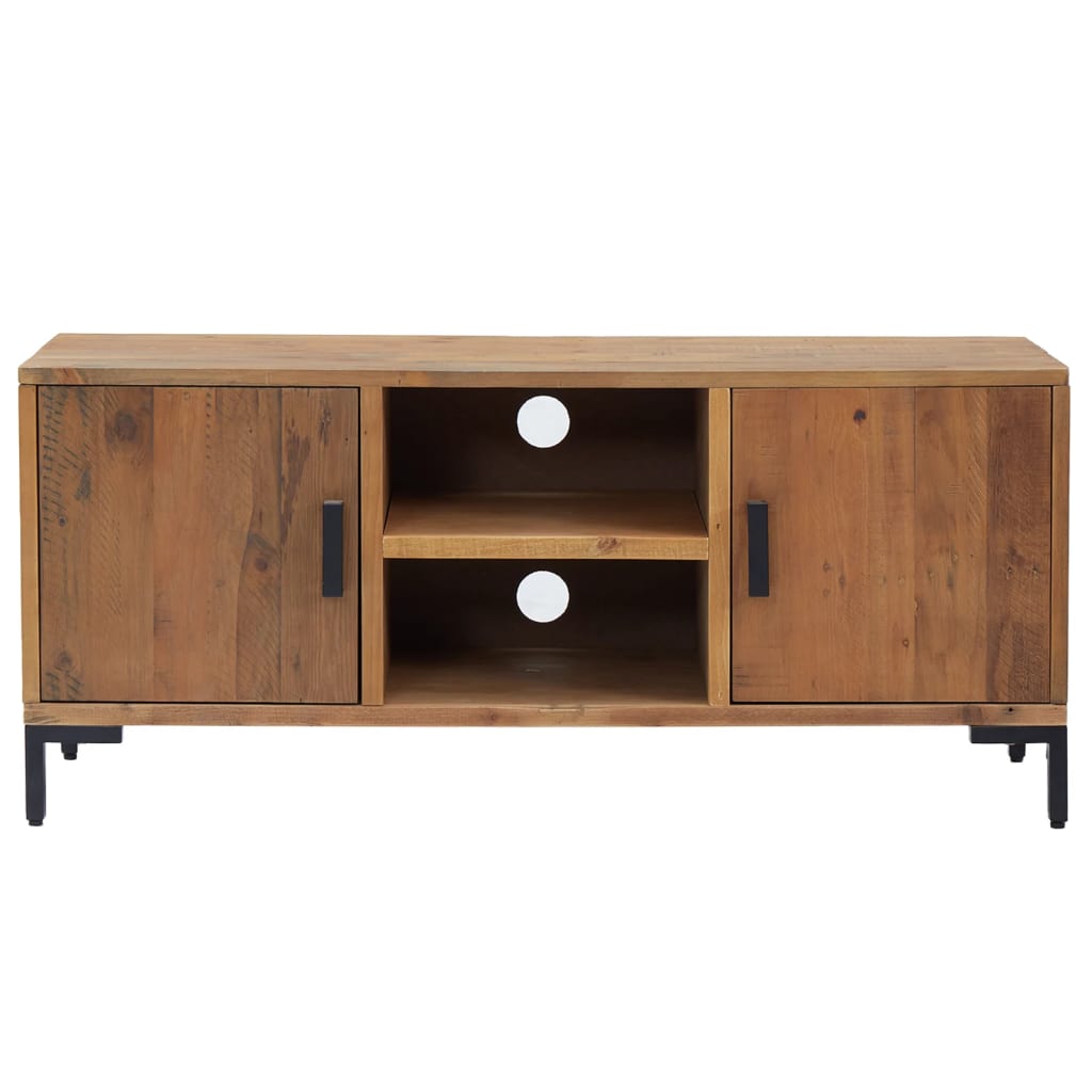 vidaXL TV-Schrank Braun 110x35x48 cm Massivholz Kiefer
