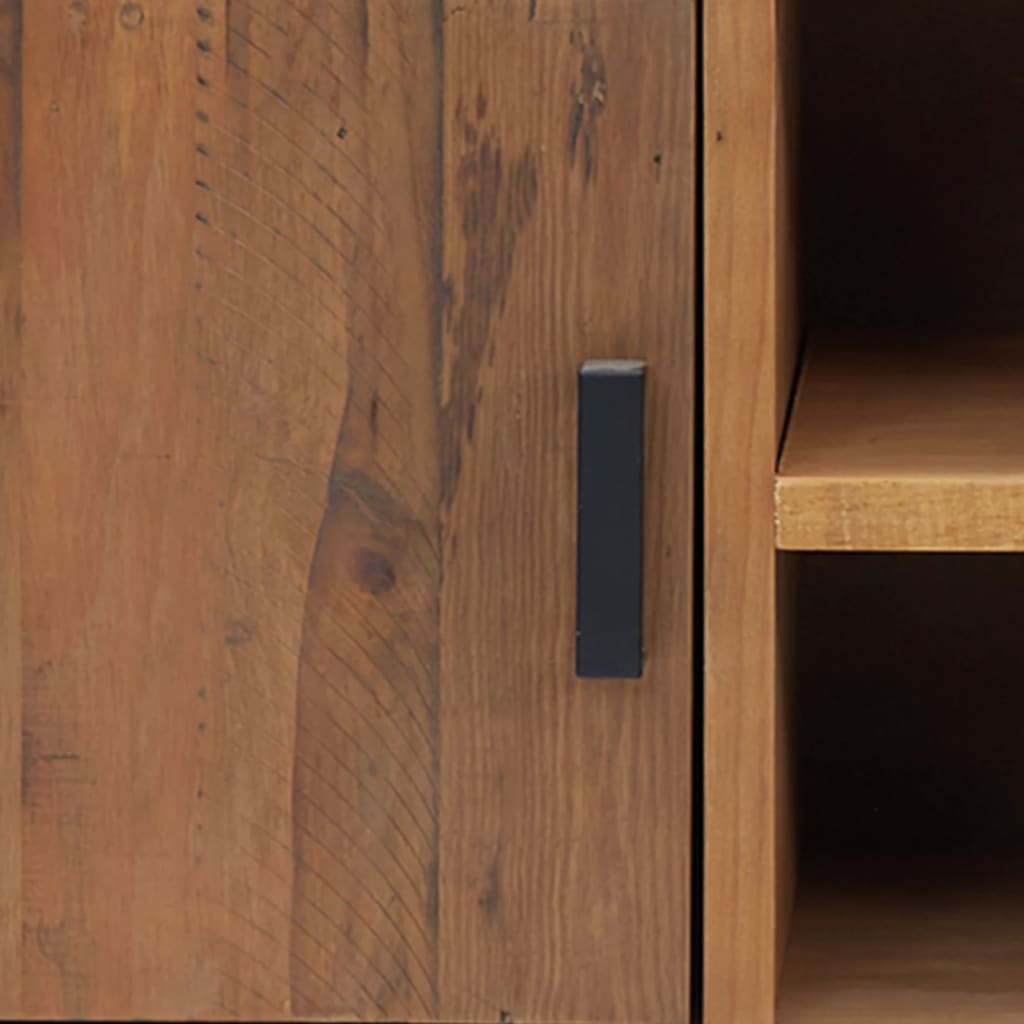 vidaXL TV-Schrank Braun 110x35x48 cm Massivholz Kiefer