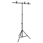vidaXL Hintergrundständer T-Form Schwarz 91x60x(70-200) cm
