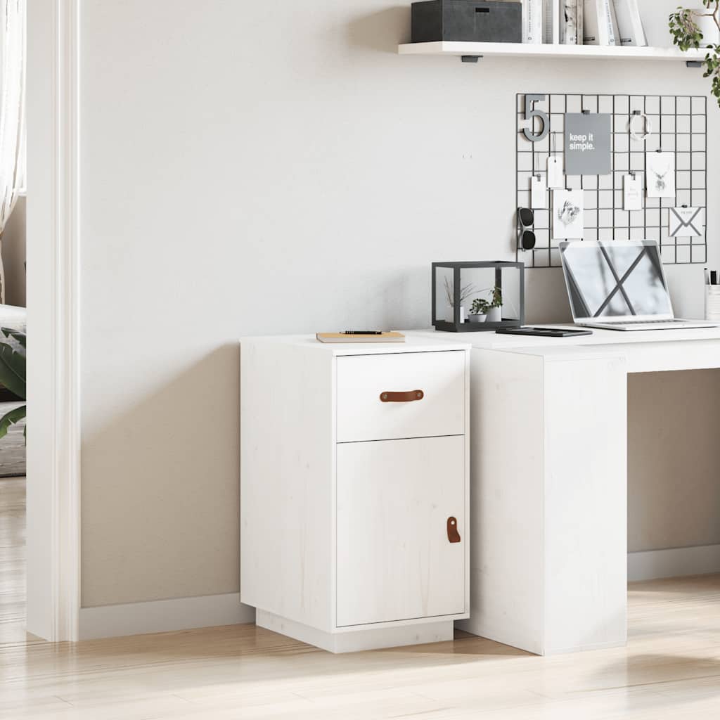 vidaXL Schreibtisch-Schrank Weiß 40x50x75 cm Massivholz Kiefer