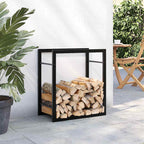 vidaXL Brennholzregal Mattschwarz 50x28x56 cm Stahl