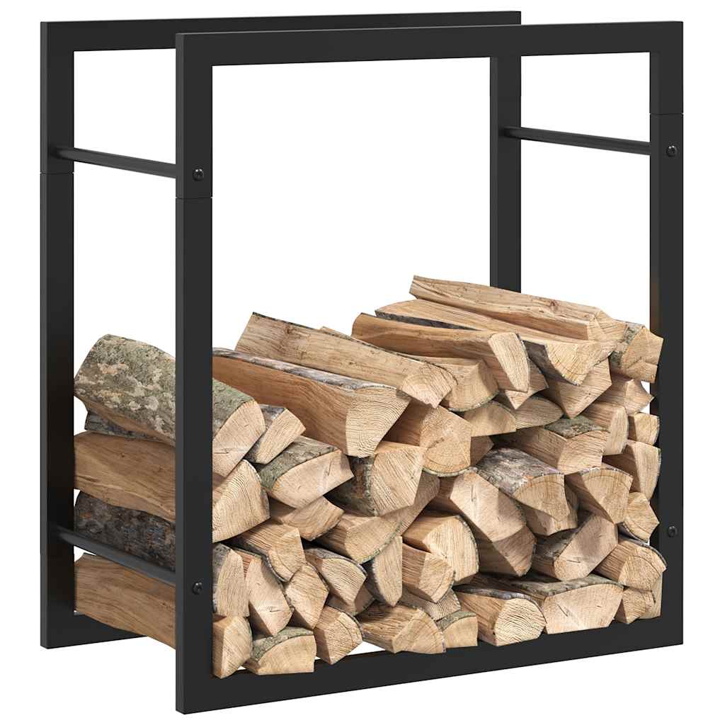 vidaXL Brennholzregal Mattschwarz 50x28x56 cm Stahl