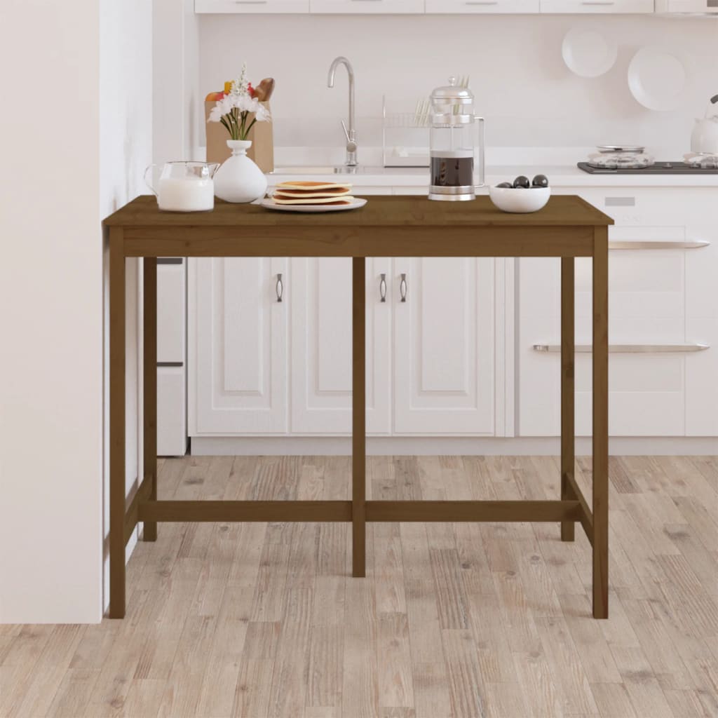 vidaXL Bartisch Honigbraun 140x80x110 cm Massivholz Kiefer