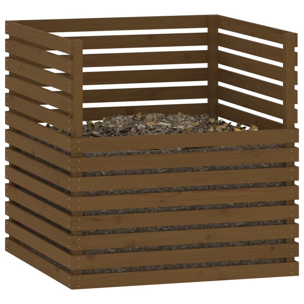 vidaXL Komposter Honigbraun 100x100x102 cm Massivholz Kiefer