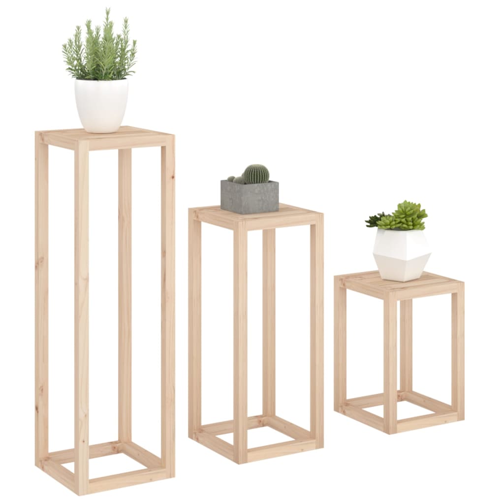 vidaXL 3-tlg. Pflanzenständer-Set Massivholz Kiefer