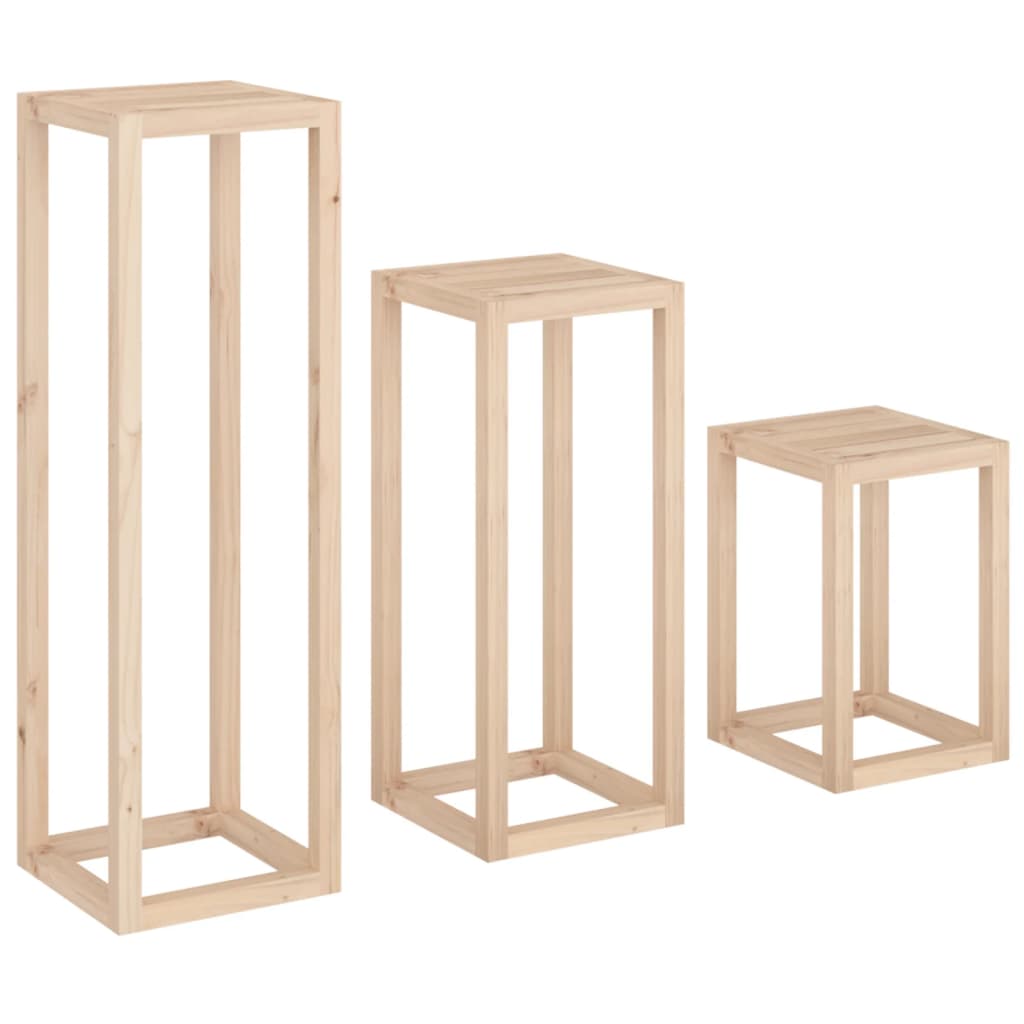 vidaXL 3-tlg. Pflanzenständer-Set Massivholz Kiefer