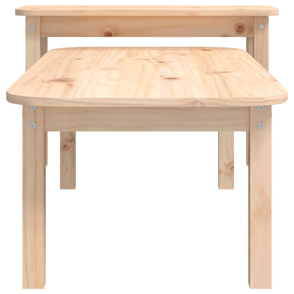 vidaXL 2-tlg. Couchtisch-Set Massivholz Kiefer