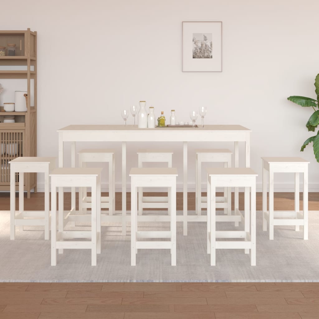 vidaXL 9-tlg. Bar-Set Massivholz Kiefer