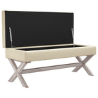 vidaXL Hocker mit Stauraum 110x45x49 cm Leinen