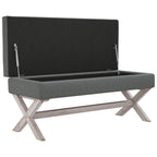 vidaXL Hocker mit Stauraum Dunkelgrau 110x45x49 cm Stoff