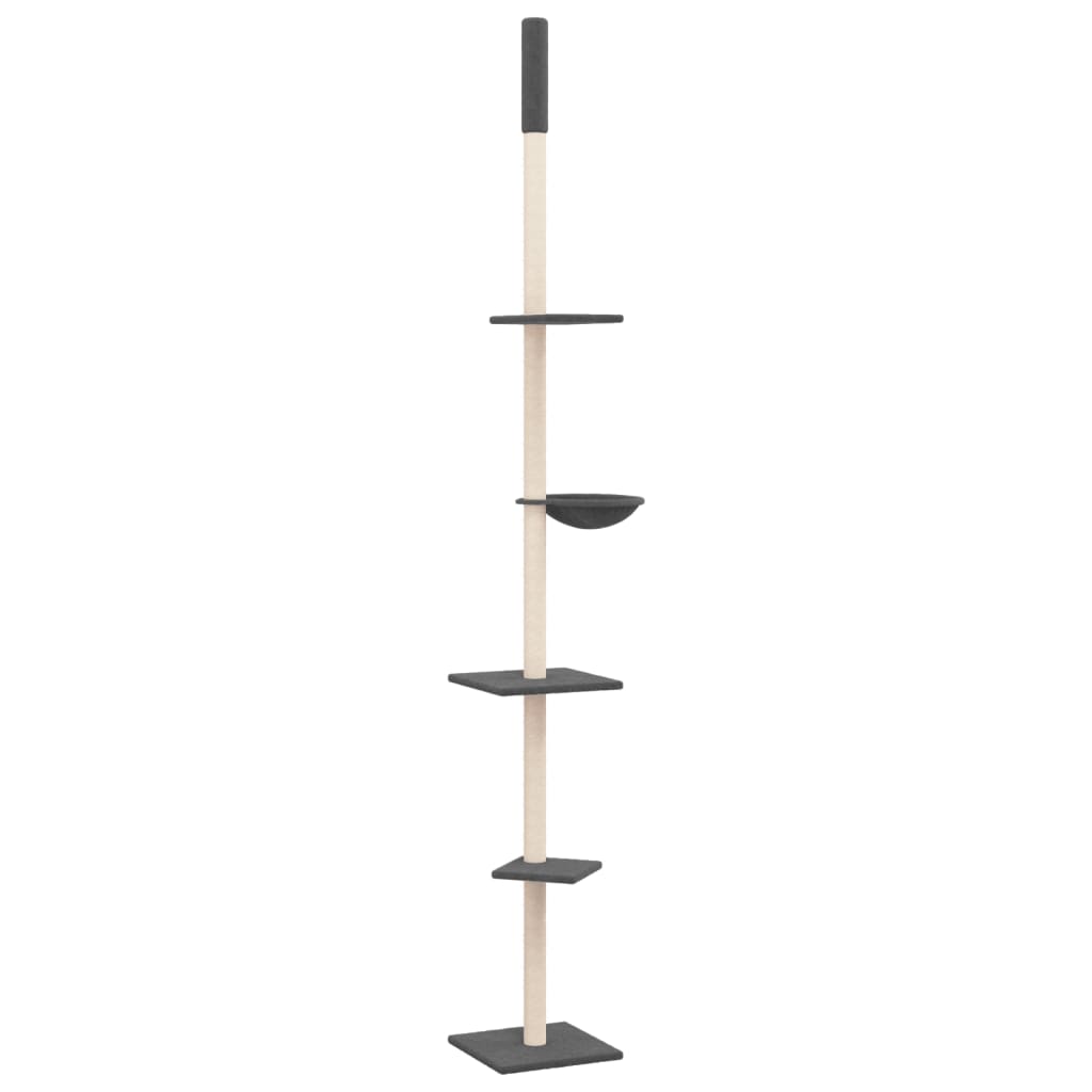 vidaXL Kratzbaum Deckenhoch Dunkelgrau 263,5-289,5 cm