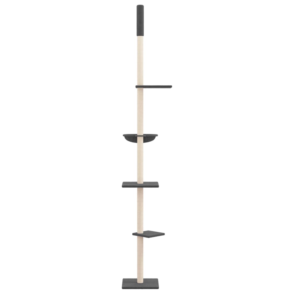 vidaXL Kratzbaum Deckenhoch Dunkelgrau 263,5-289,5 cm