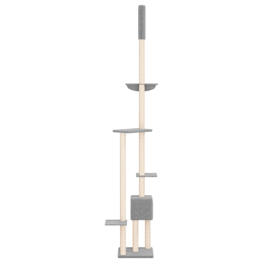 vidaXL Kratzbaum Deckenhoch Hellgrau 258,5-284,5 cm