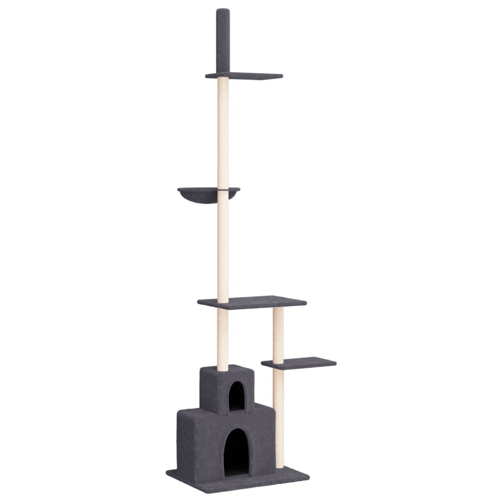 vidaXL Kratzbaum Deckenhoch Dunkelgrau 250,5-276,5 cm