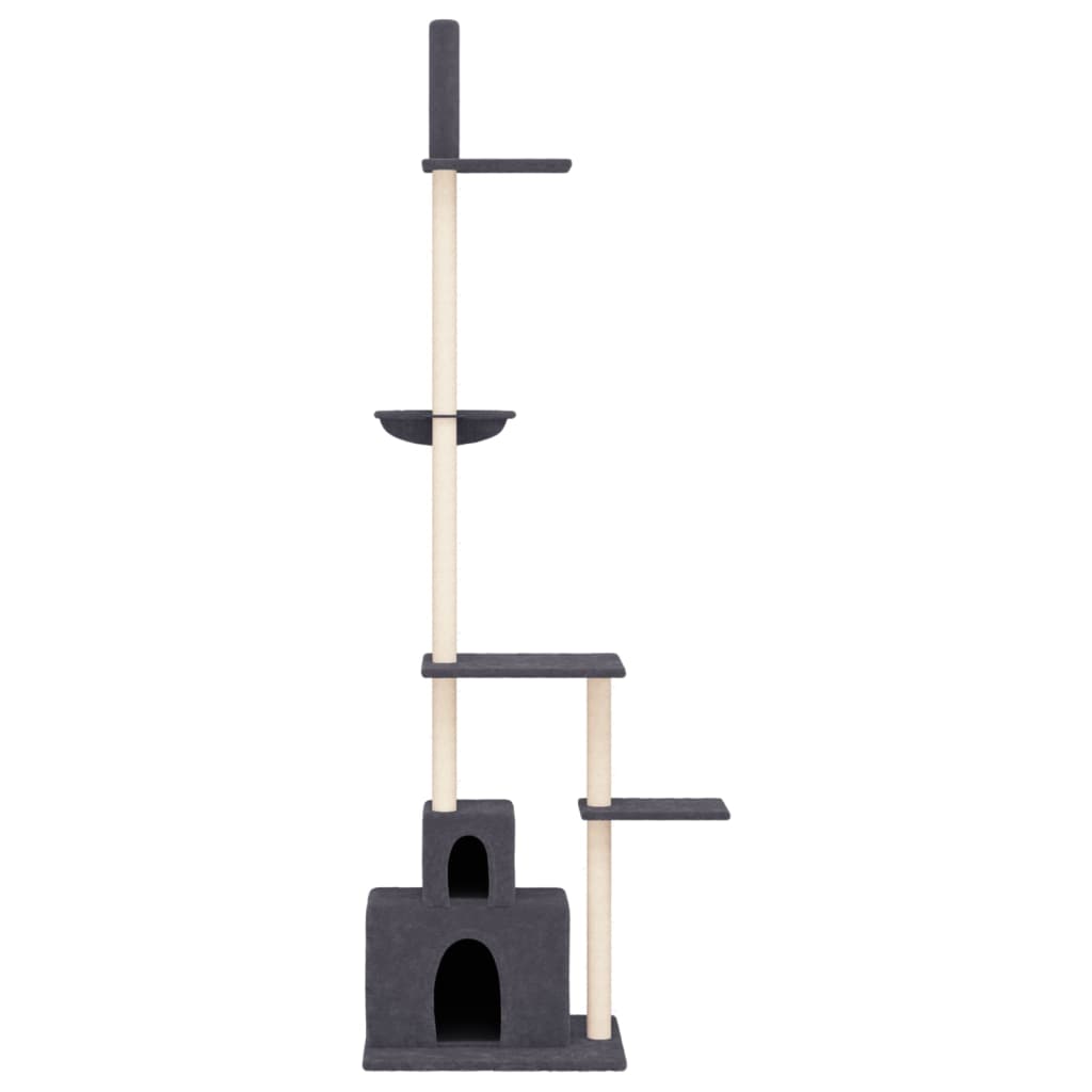 vidaXL Kratzbaum Deckenhoch Dunkelgrau 250,5-276,5 cm