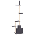 vidaXL Kratzbaum Deckenhoch Dunkelgrau 250,5-276,5 cm