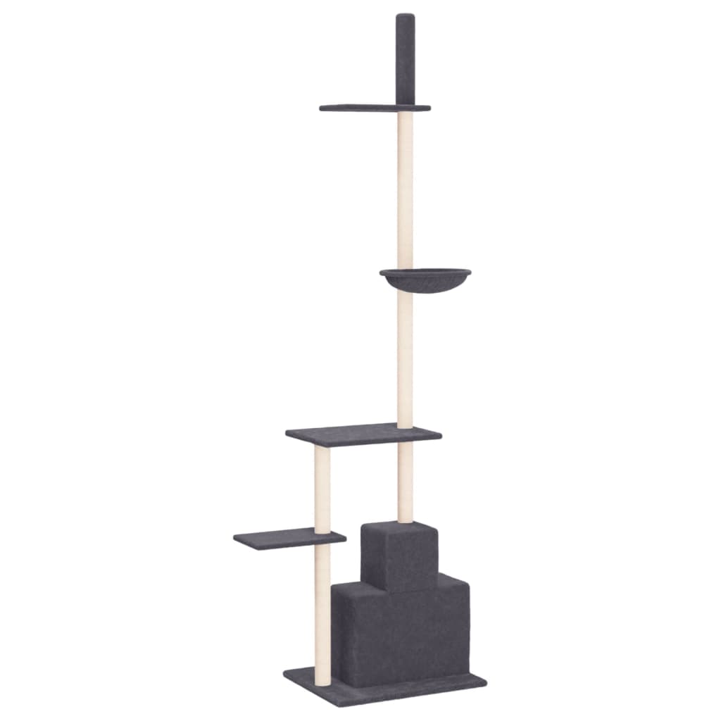 vidaXL Kratzbaum Deckenhoch Dunkelgrau 250,5-276,5 cm