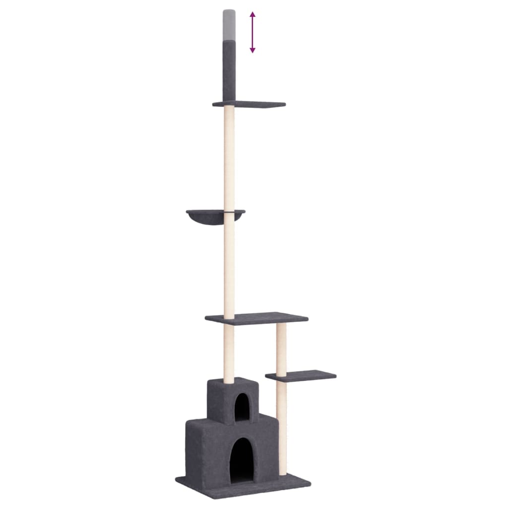 vidaXL Kratzbaum Deckenhoch Dunkelgrau 250,5-276,5 cm