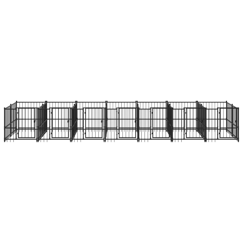 vidaXL Outdoor-Hundezwinger Stahl 13,14 m²