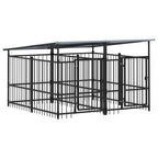 vidaXL Outdoor-Hundezwinger mit Dach Stahl 3,75 m²