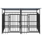 vidaXL Outdoor-Hundezwinger mit Dach Stahl 3,75 m²