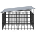 vidaXL Outdoor-Hundezwinger mit Dach Stahl 3,75 m²