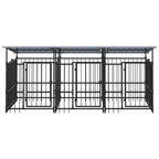 vidaXL Outdoor-Hundezwinger mit Dach Stahl 5,63 m²
