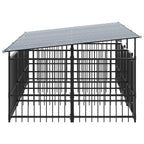 vidaXL Outdoor-Hundezwinger mit Dach Stahl 5,63 m²
