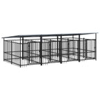 vidaXL Outdoor-Hundezwinger mit Dach Stahl 7,51 m²
