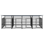 vidaXL Outdoor-Hundezwinger mit Dach Stahl 7,51 m²