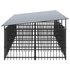 vidaXL Outdoor-Hundezwinger mit Dach Stahl 7,51 m²