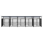 vidaXL Outdoor-Hundezwinger mit Dach Stahl 9,38 m²