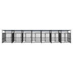 vidaXL Outdoor-Hundezwinger mit Dach Stahl 13,14 m²