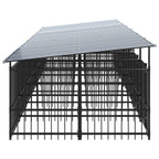 vidaXL Outdoor-Hundezwinger mit Dach Stahl 13,14 m²