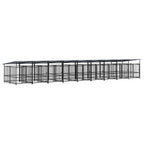 vidaXL Outdoor-Hundezwinger mit Dach Stahl 16,89 m²