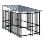 vidaXL Outdoor-Hundezwinger mit Dach Stahl 16,89 m²