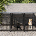 vidaXL Outdoor-Hundezwinger mit Dach Stahl 16,89 m²