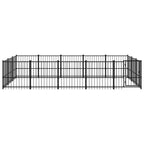 vidaXL Outdoor-Hundezwinger Stahl 14,11 m²
