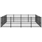vidaXL Outdoor-Hundezwinger Stahl 15,05 m²
