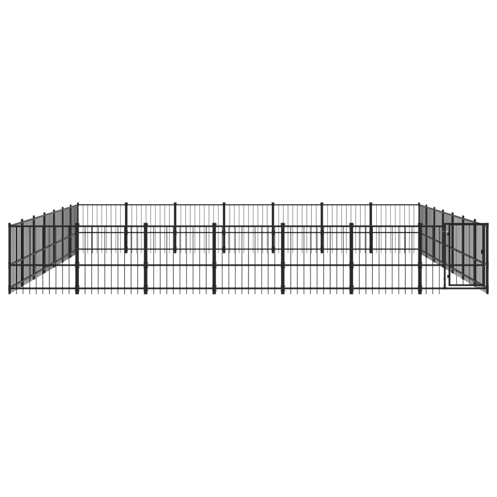 vidaXL Outdoor-Hundezwinger Stahl 46,1 m²
