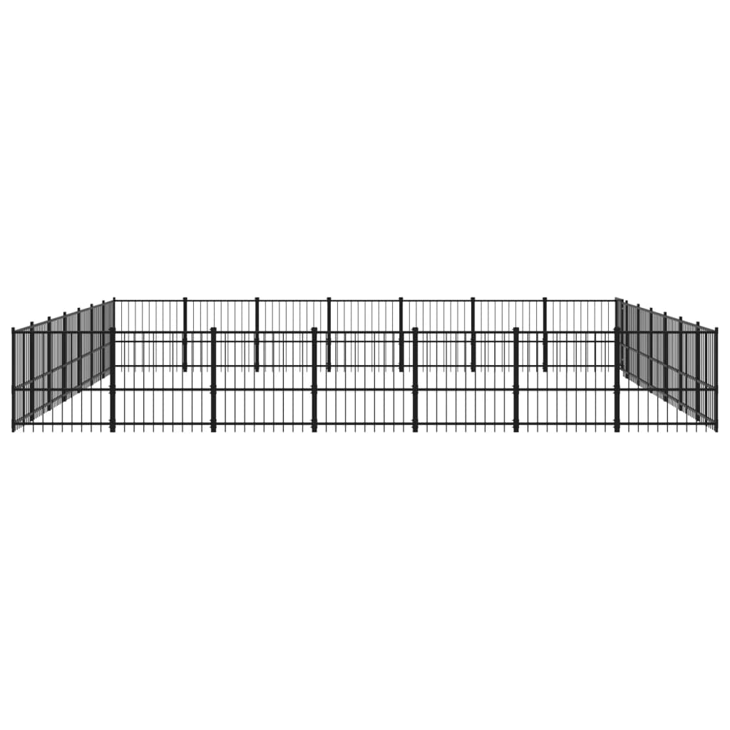vidaXL Outdoor-Hundezwinger Stahl 46,1 m²