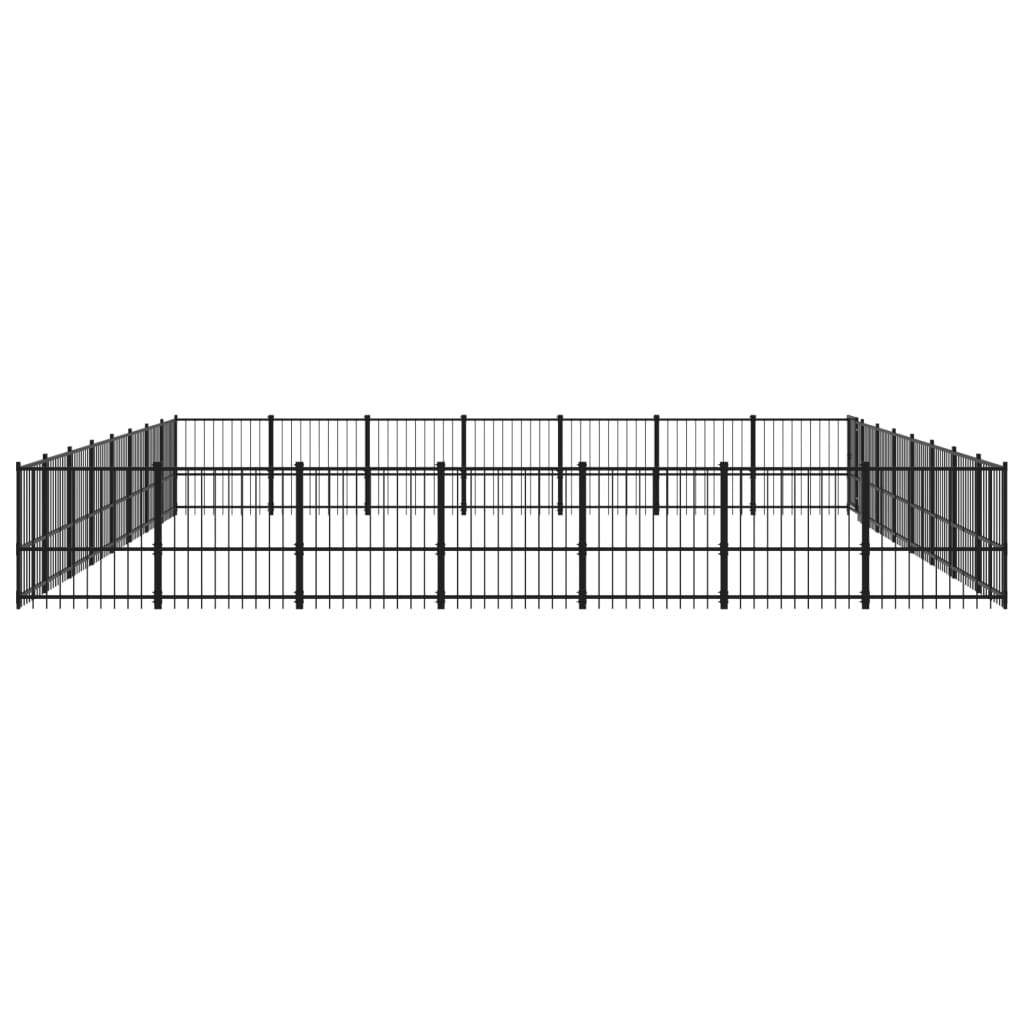 vidaXL Outdoor-Hundezwinger Stahl 52,69 m²