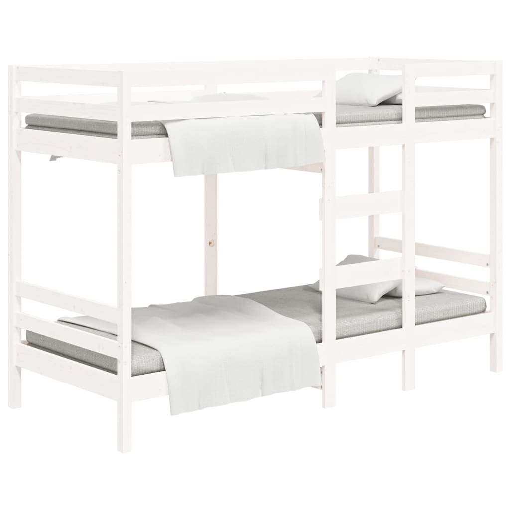 vidaXL Etagenbett Weiß 90x200 cm Massivholz Kiefer