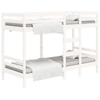 vidaXL Etagenbett Weiß 90x200 cm Massivholz Kiefer